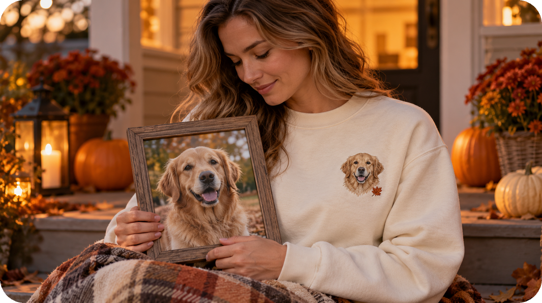 Halloween pet memorial gift personalized embroidered sweatshirt