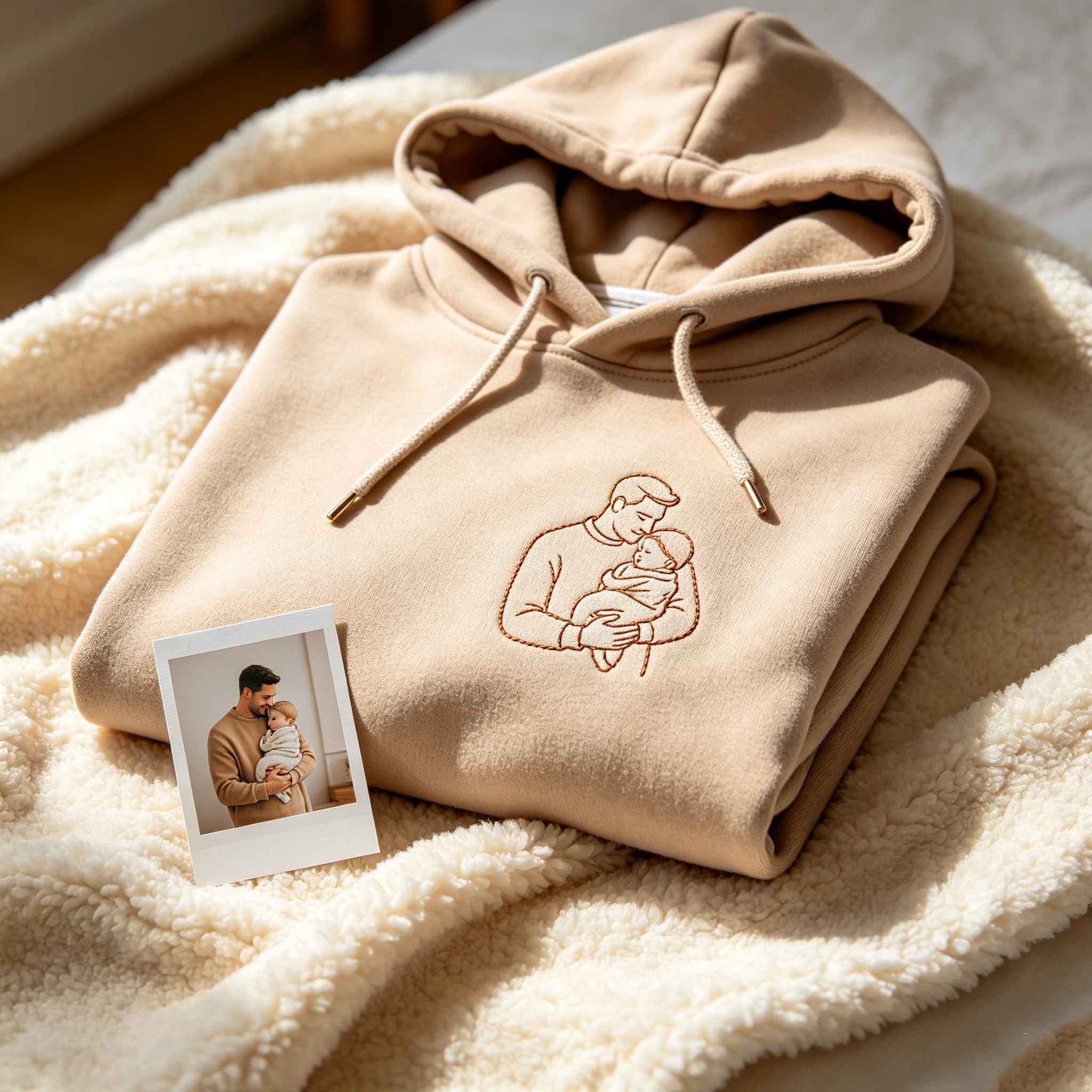 Personalized Dad Life Hoodie – Custom Embroidered Photo Gift for Dad