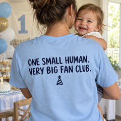 Custom First Birthday Baby Photo Embroidered T-Shirt back print view