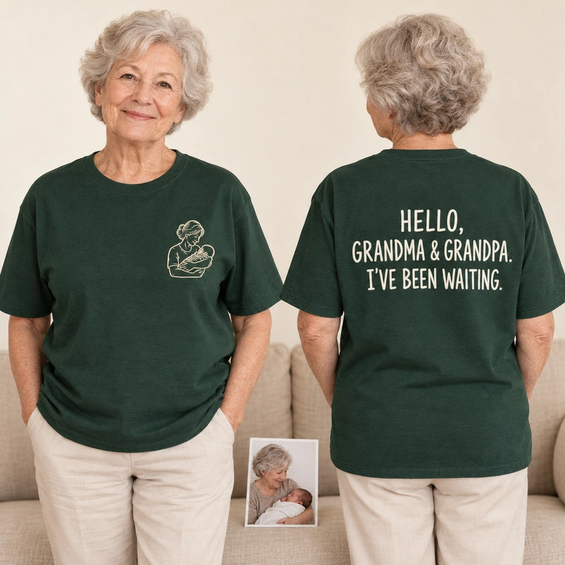 BAB019 front and back product overview with embroidery and printed phrase
