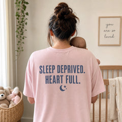 Custom Newborn Photo Embroidered T-Shirt with Back Print - New Parent Gift - back worn custom phrase