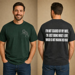 Custom Wife Photo Embroidered T-Shirt front and back overview product cover image