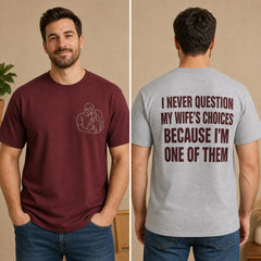 Custom Wife Photo Anniversary T-Shirt front and back overview product cover image