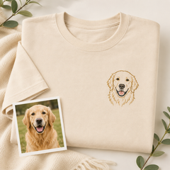 Hoodie with custom dog portrait embroidery for personalized dog mom gift