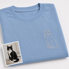 Hoodie with custom dog portrait embroidery for personalized dog mom gift