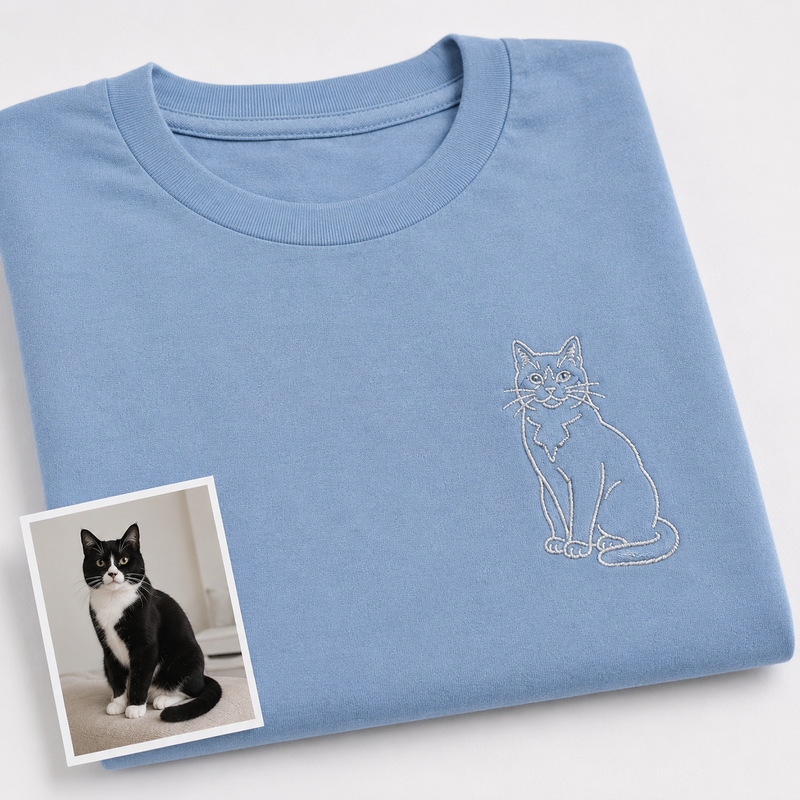 Hoodie with custom dog portrait embroidery for personalized dog mom gift