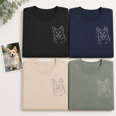 Sweatshirt with custom cat portrait embroidery for personalized cat mom gift