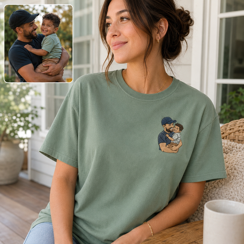 Hoodie with Dad Life embroidery and custom family detail for Fathers Day gift