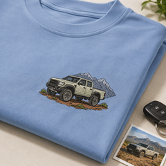 Sweatshirt with custom motorcycle outline embroidery for rider gift