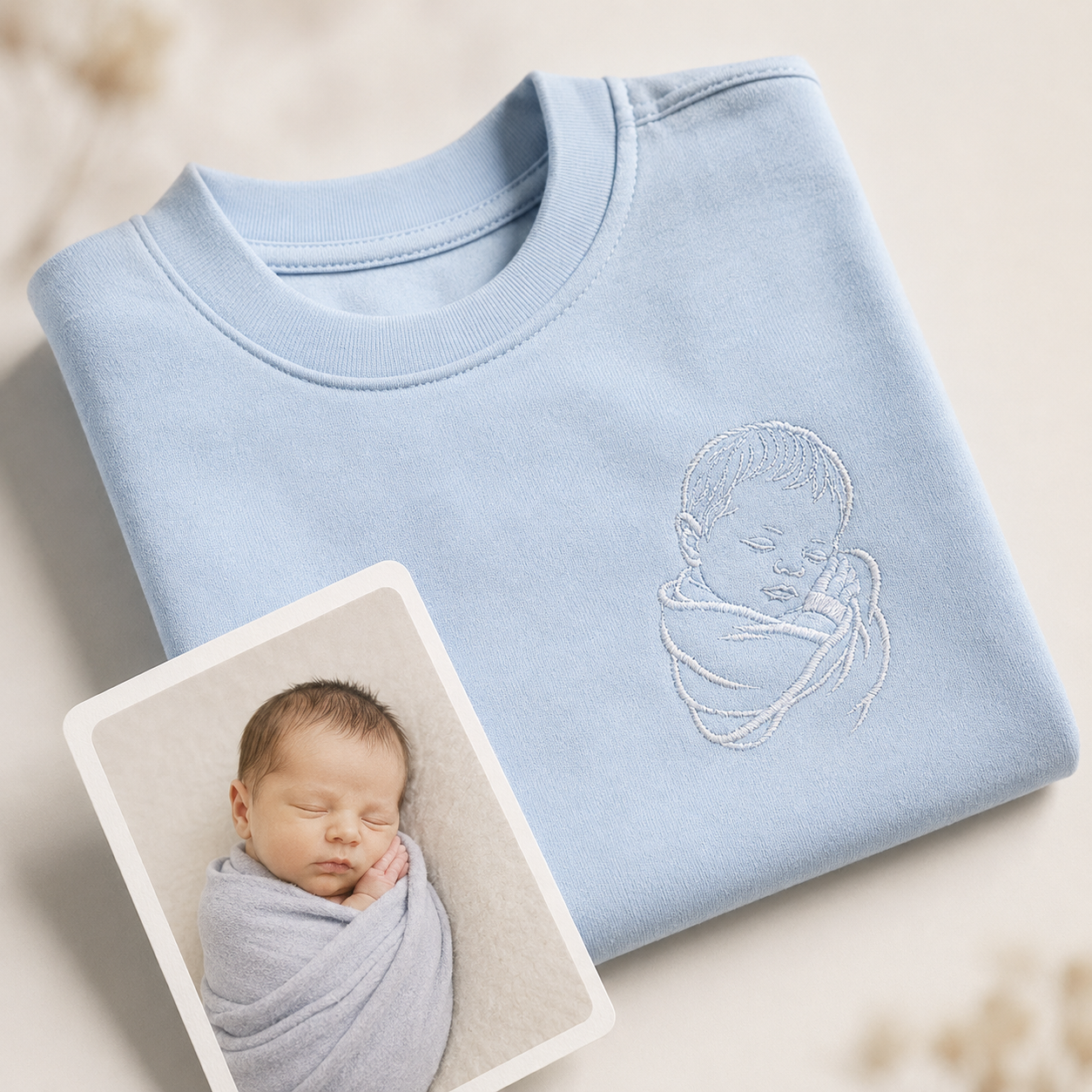 Baby Name & Birth Date Embroidered Hoodie — Custom Newborn Gift-3