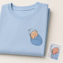 Baby Name & Birth Date Embroidered Hoodie — Custom Newborn Gift-1