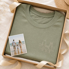 Custom family beach vacation embroidered T-shirt gift-ready presentation