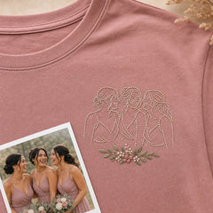 Custom bridesmaid wedding party embroidery detail