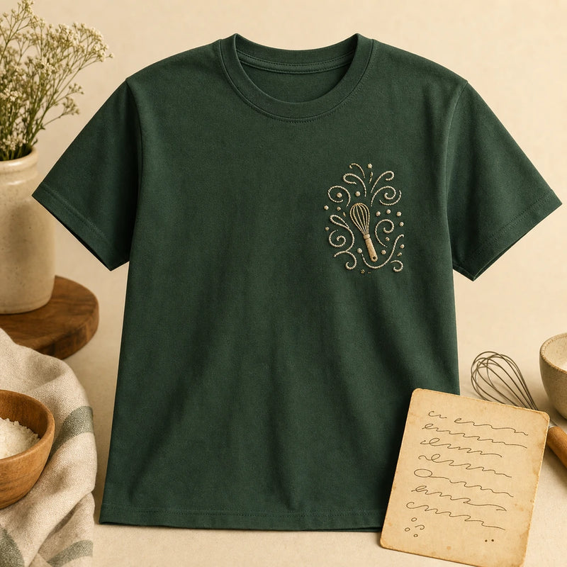 Custom grandma recipe handwriting embroidery keepsake T-shirt main product view