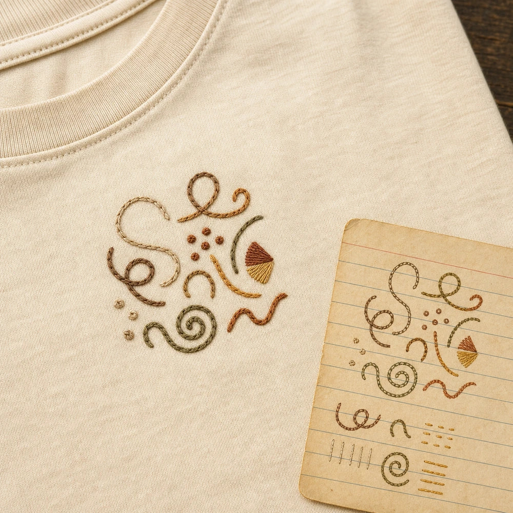 Custom grandma recipe handwriting embroidery detail
