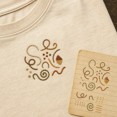 Custom grandma recipe handwriting embroidery detail