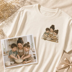 Custom Mama photo embroidered sweatshirt with left chest family portrait embroidery for Mother's Day