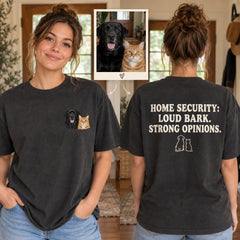Custom Two Pet Embroidered T-Shirt front and back overview