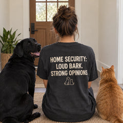 Custom Two Pet Embroidered T-Shirt back print view