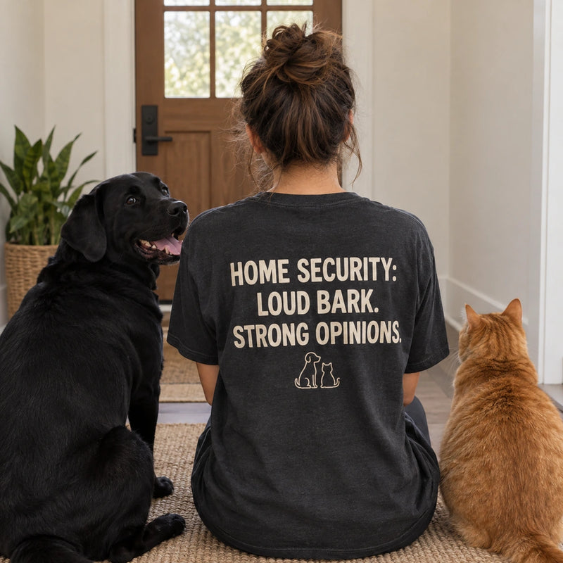 Custom Two Pet Embroidered T-Shirt back print view