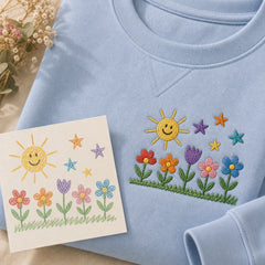 Custom kids drawing embroidered T-shirt or sweatshirt for teacher appreciation gift