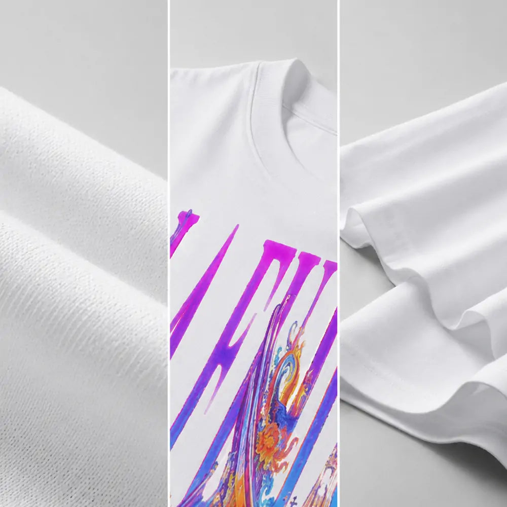 HOLA FUJIAN colorful printed T-shirt print detail