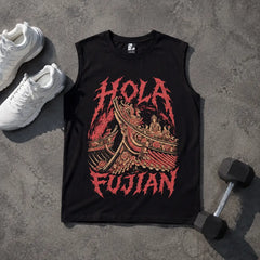 HOLA FUJIAN printed vest front view