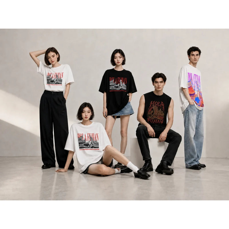 HOLA FUJIAN printed vest artwork visual