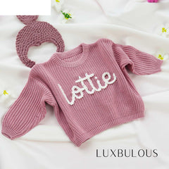 Personalized Kids Name Embroidered Sweatshirt – Custom Children's Custom Name Sweater-1