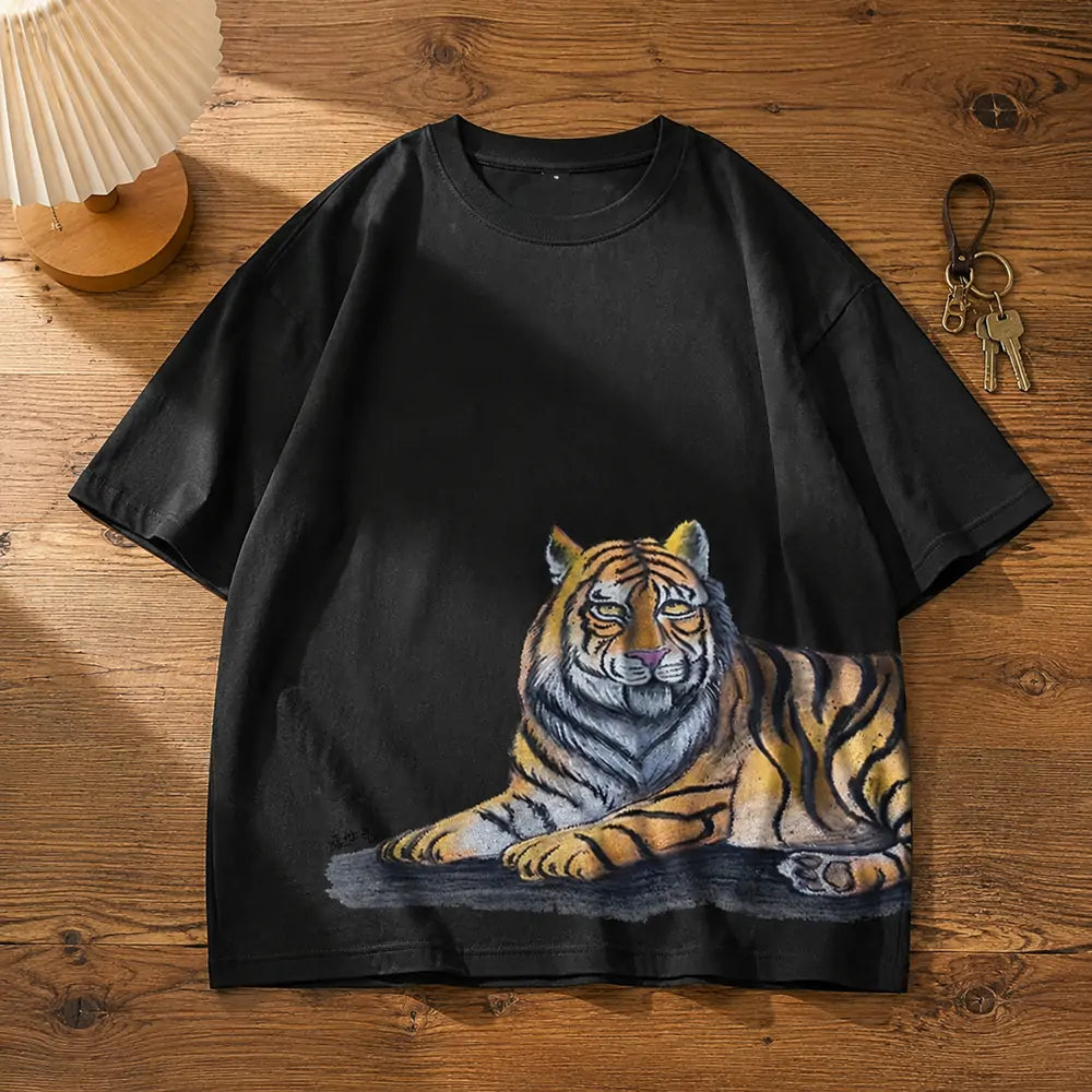 Zhang Shixian Lion artist collaboration printed T-shirt front view