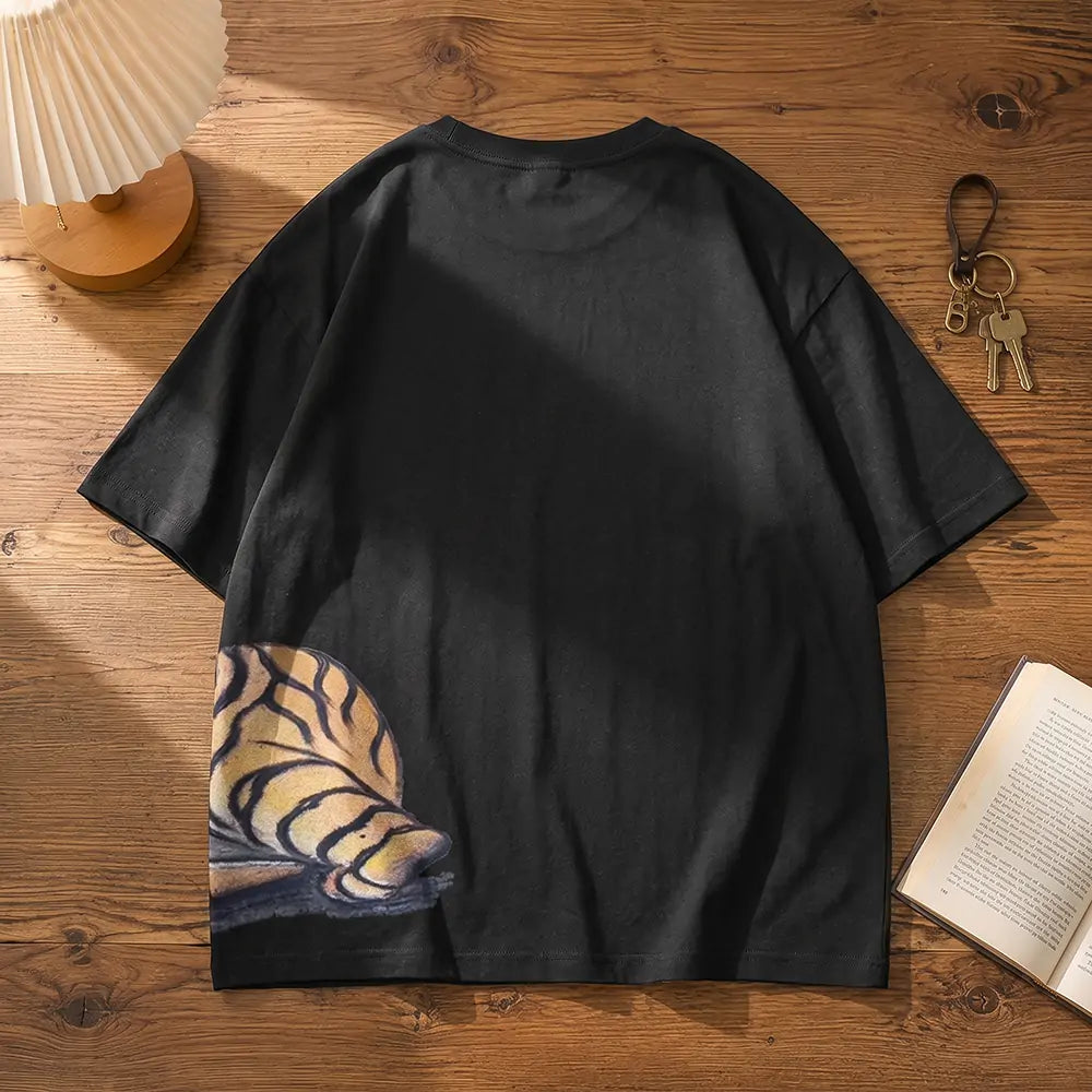 Zhang Shixian Lion artist collaboration printed T-shirt back view