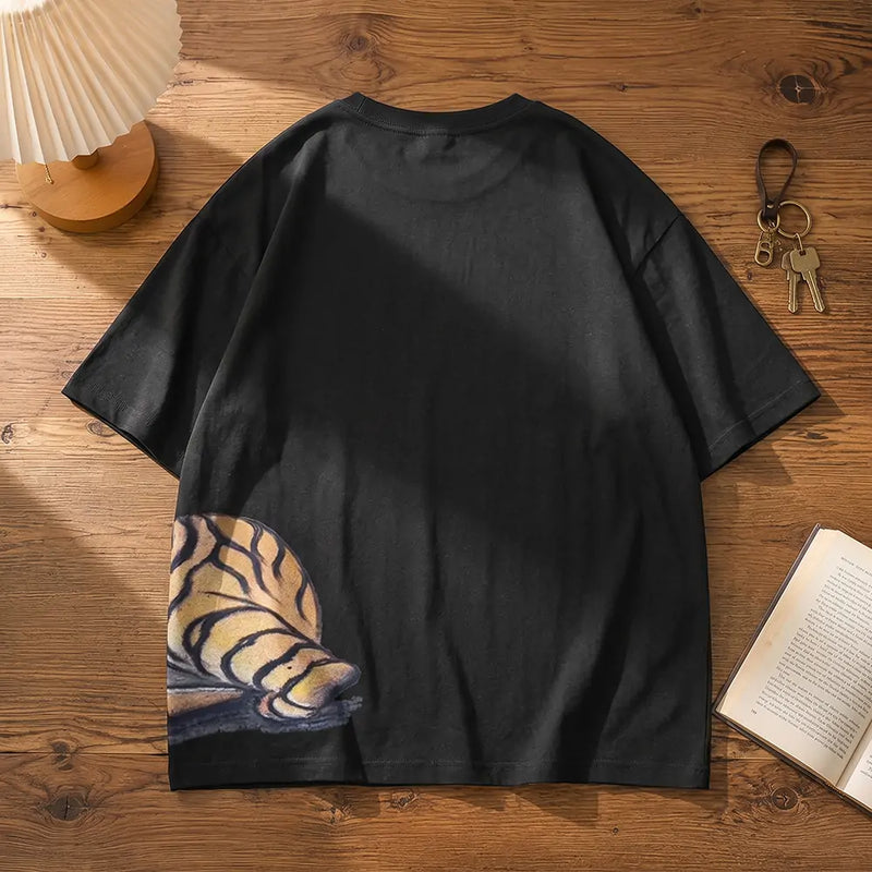Zhang Shixian Lion artist collaboration printed T-shirt back view