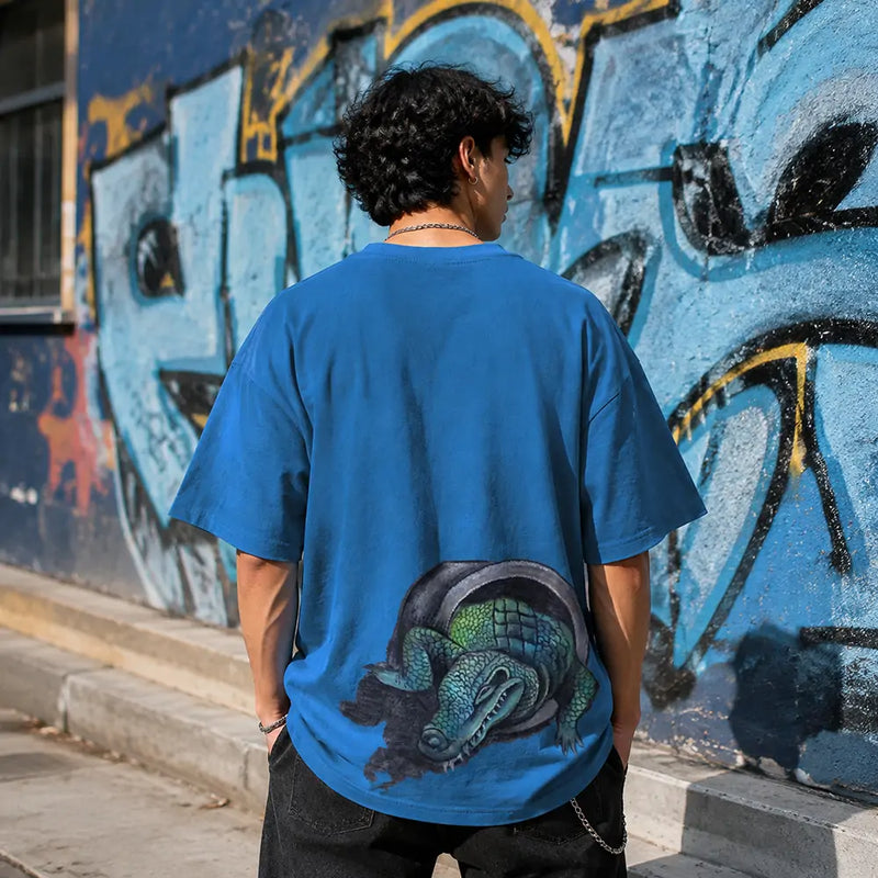 Zhang Shixian Little Crocodile artist collaboration printed T-shirt lifestyle view one