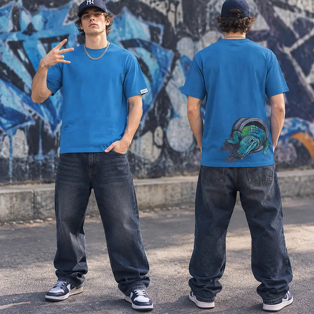 Zhang Shixian Little Crocodile artist collaboration printed T-shirt lifestyle view two