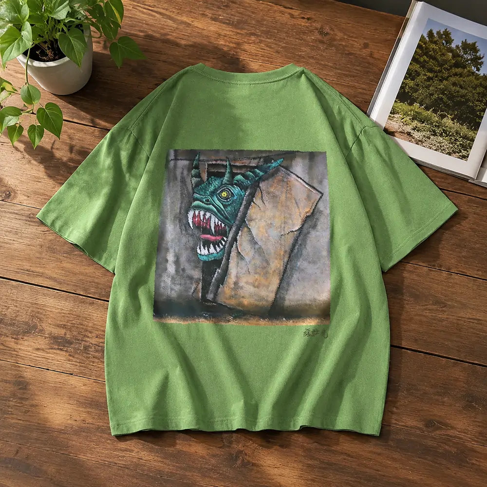 Zhang Shixian Monster artist collaboration printed T-shirt back view